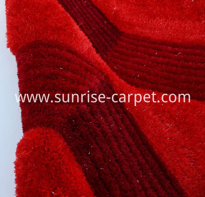 Silk 3D & 4D Shaggy Rug Red Silk 3D & 4D Shaggy Rug Red